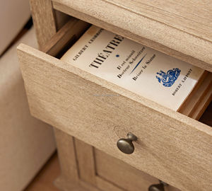 Mới Đến Hiện Đại Mỹ Đồ Nội Thất Gỗ Rắn Phòng Ngủ Ba Ngăn Kéo Rắn Gỗ Sồi Đầu Giường Bên Cạnh Bảng Với 2 Ngăn Kéo - Product Image 6