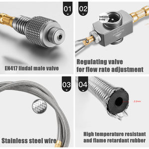 تجهيزات التخييم في الهواء الطلق موقد أنبوب محول الفولاذ المقاوم للصدأ التخييم خرطوم من الفولاذ المقاوم للصدأ - Product Image 3