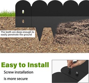 Powder Coated Bendable Metal Strips 11 Teeth 6 PCS Landscape Edging for Yard Garden Lawn - Product Image 3
