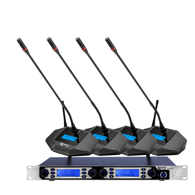 4 Channels UHF Wireless Microphone with 200 Multi Frequencies U-8710