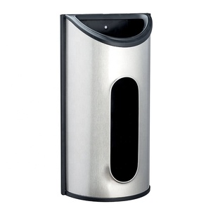 Kitchen wall mount stainless steel Grocery Bags Saver Plastic Bag Holder and Dispenser