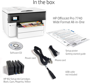 Impresora Multifuncional a Color de Formato Ancho <span class=keywords><strong>HP</strong></span> <span class=keywords><strong>OfficeJet</strong></span> <span class=keywords><strong>Pro</strong></span> <span class=keywords><strong>7740</strong></span> con Impresión Inalámbrica, Compatible con Alexa (G5J38A) Blanca/Negra - Product Image 4