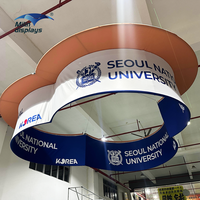 Banderoles lumineuses suspendues personnalisées pour salons professionnels, bannières publicitaires rotatives pour expositions, rétroéclairage LED couleur pleine, réutilisables, sublimation par transfert thermique
