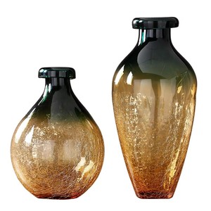 <span class=keywords><strong>Vase</strong></span> en verre vert et or, design simple, moderne, léger et luxueux, créatif, pour la décoration de la salle, du salon, du porche ou du bureau. - Product Image 3