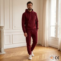 Ensemble sweat à capuche et jogging en molleton bouclette tricoté teint en pièce, 100 % coton GOTS 400 GSM, respirant, pour homme, luxe OEM