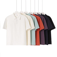 T-shirt court pour homme tendance d'été, coupe classique, 100% coton, tissu dobby, uni, couleur unie, 'effet glacé', vintage, séchage rapide