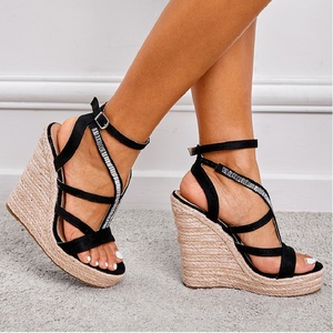 Sandalias Mujer Tacones Mujer Zapatos 2025 Fashion Foreign Trade Wedge Heel Buckle Sandals <b>Block</b> Heels for Women - Product Image 2