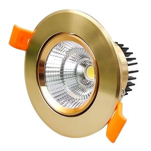 Foco empotrable <span class=keywords><strong>LED</strong></span> COB ajustable comercial de <span class=keywords><strong>30W</strong></span>, foco de techo redondo dorado, luz empotrada de techo, accesorio de luz descendente - Product Image 1