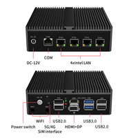 BKHD N100 Quad Core Barebone 4 4*2.5GB LAN 4G 5G WIFI HD-MI DP masaüstü ofis Linux Win10 Mini yönlendirici PC özelleştirmek