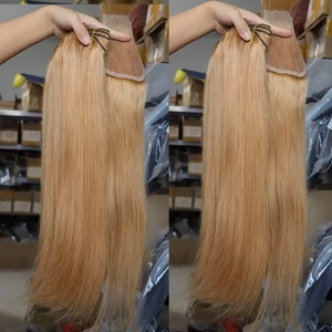 <span class=keywords><strong>Cheveux</strong></span> humains 100% naturels, <span class=keywords><strong>blond</strong></span> miel pur # <span class=keywords><strong>Cheveux</strong></span> humains vierges <span class=keywords><strong>de</strong></span> qualité supérieure, 27 couleurs, brésiliens, double trame, fermeture en dentelle, fabrication à la machine - Product Image 3