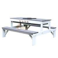 Ensemble de table de pique-nique et cuisine de jeu d'extérieur pour enfants, table et banc en bois pour jeux d'imitation pour jardin, personnalisable OEM ODM