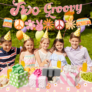 BA338 ป้ายแขวนลายดอกเดซี่สองชั้น สำหรับงานวันเกิดเด็กผู้หญิง ของตกแต่งปาร์ตี้สไตล์เรโทร ฮิปปี้ โบโฮ - Product Image 4