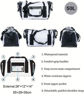 Sac <span class=keywords><strong>de</strong></span> sport étanche en PVC <span class=keywords><strong>20</strong></span>-50L pour le camping, la <span class=keywords><strong>randonnée</strong></span> et les voyages en plein air, sac <span class=keywords><strong>de</strong></span> sport étanche en PVC pour moto avec fermeture rolltop - Product Image 5