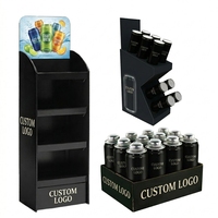 Étagère de présentation en carton ondulé à 4 niveaux personnalisée pour boissons, présentoir en carton pour boissons énergisantes pour la promotion en magasin