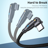 Câble de charge rapide 2 en 1 PD60W USB C pivotant en forme de L et droit Charge super rapide pour téléphones mobiles Support OEM/ODM 20V 3A