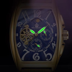 ORKINA MG093-BL Blue Dial New Fashion Mens Watches Golden Stainless Steel Waterproof <b>Automatic</b> Moon Phase Luminous Clock Reloj - Product Image 5