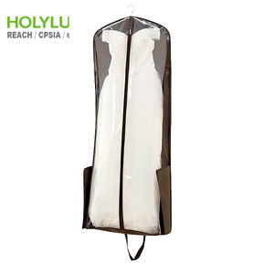 Housse de vêtements réutilisable <span class=keywords><strong>robe</strong></span> suspendue costume de danse personnalisé pliable housse de <span class=keywords><strong>robe</strong></span> de mariée sacs à vêtements transparents avec poignée - Product Image 3