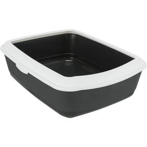 Bandeja Higiénica Clásica 37x15x47 Cm Gris Oscuro Blanca para Gatos - Product Image 1