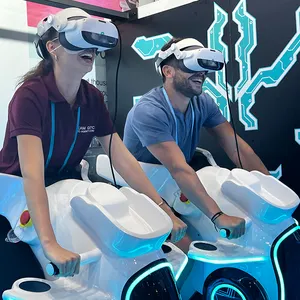 VR yarış simülatörü 9D uçan sinema VR oyun 4 kişilik bisiklet Arcade sanal gerçeklik evren sürüş VR oyun makinesi