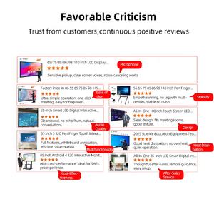 Tablette tactile intelligente 55 pouces, tableau blanc interactif électronique, 4K HD, 20 points tactiles, équipement éducatif Android, Intel Core I3/i5/i7 - Product Image 4