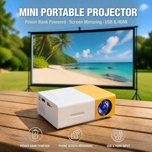Mini projecteur LED portable pour smartphone avec mise en miroir d'écran filaire, entrée HDMI et USB, idéal pour la maison et les voyages - Product Image 1