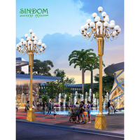 Grands lanternes chinoises LED en aluminium IP65 de 10 m pour l'éclairage paysager des sites touristiques, parcs, places et routes municipales