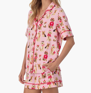 Set Pigiama da Donna Due Pezzi Casual con Stampa Animalier, Completo Corto Traspirante e Morbido, <span class=keywords><strong>Abbigliamento</strong></span> da Notte per San Valentino - Product Image 2