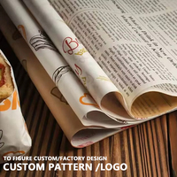 Papier sulfurisé personnalisé résistant à la graisse pour hamburgers, sandwichs, pains, impression de logo résistant à la graisse