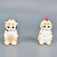 Figurine d'action chat requin mignon personnalisée, mini-modèle de chaton crevette frite Kawaii, accessoire créatif de décoration intérieure de voiture