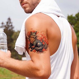 Usa <span class=keywords><strong>e</strong></span> getta colorato popolare Stencil tatuaggio da <span class=keywords><strong>uomo</strong></span> <span class=keywords><strong>e</strong></span> da <span class=keywords><strong>donna</strong></span> adesivi temporanei per tatuaggio con braccio floreale adesivo impermeabile per tatuaggio - Product Image 2
