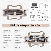 LOVEVOOK Sac à main en cuir PU pour ordinateur portable, sac à bandoulière pour femme, sac de bureau, grande capacité, sac pour ordinateur portable 15,6 pouces pour femmes