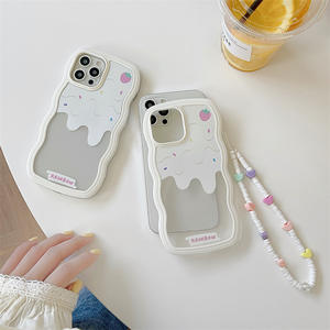 Corea vendita calda bella cassa del telefono del gelato di estate per <span class=keywords><strong>iPhone</strong></span> 14 13 12 <span class=keywords><strong>11</strong></span> <span class=keywords><strong>Pro</strong></span> <span class=keywords><strong>Max</strong></span> X XR XS Cute Girly Wavy Edge <span class=keywords><strong>Cover</strong></span> - Product Image 3