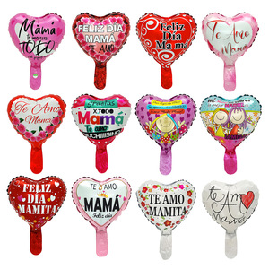 Bong bóng lá hình trái tim 18 inch tiếng Tây Ban Nha 'feliz Dia Mama Te amo mama' để trang trí tiệc mừng ngày của mẹ quả cầu không khí đơn - Product Image 1