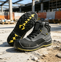 Bottes de sécurité robustes mi-hautes, semelle résistante à l'huile, embout en acier, chaussures de travail protectrices pour l'exploitation minière, la construction et les lieux de travail