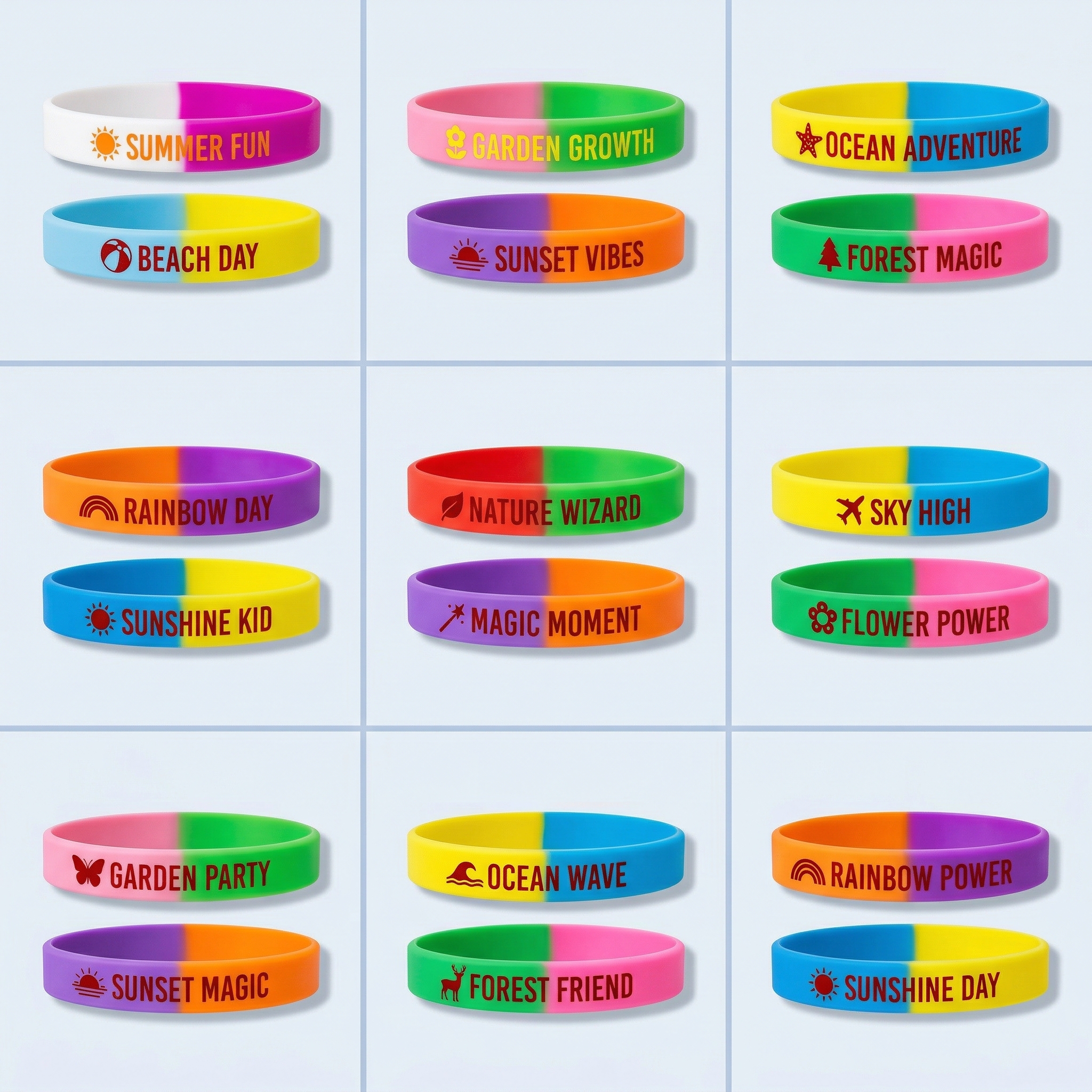 UV Color Changing Kids Reward Silicone Wristband Custom Logo OEM Manufacturer Bulk 1000pcs for Summer School Camp Event Gift