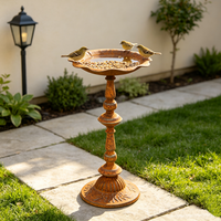 Support de bain d'oiseaux rétro en fer forgé fait main de qualité supérieure pour pot de fleurs de cour, ornement de jardin extérieur vintage
