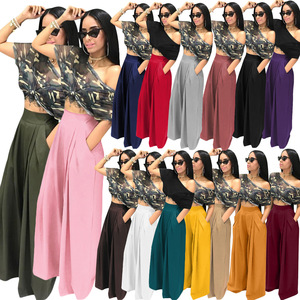 <span class=keywords><strong>Pantaloni</strong></span> <span class=keywords><strong>lunghi</strong></span> <span class=keywords><strong>Palazzo</strong></span> elasticizzati da donna Plus size <span class=keywords><strong>pantaloni</strong></span> <span class=keywords><strong>lunghi</strong></span> <span class=keywords><strong>a</strong></span> vita alta larghi elasticizzati e Slim Fit Casual con tasca - Product Image 2