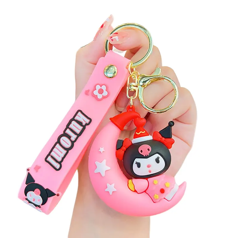 Großhandel neues Design weiche Gummi-Puppe Kuromi Schlüsselanhänger Melodie Autoanhänger aufhängbare Tasche Mond Sanrio Schlüsselanhänger Hello Kitty Schlüsselanhänger