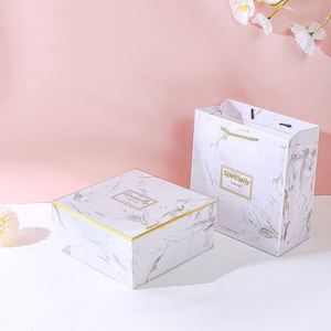 กล่องของขวัญลายหินอ่อนแบบปั๊มร้อนขายดี ดีไซน์สำหรับปีใหม่ งานวันเกิด งานเลี้ยง บรรจุภัณฑ์เครื่องสำอาง ผลิตภัณฑ์ดูแลผิว เคลือบด้าน ลายนูน - Product Image 3