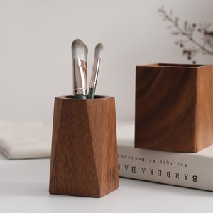 Solid Wood Pen Holder Walnut Wood Square Octagonal Office <b>Desktop</b> Storage Stationery <b>Organizer</b> - Product Image 3