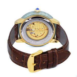 Luxury Brand Leather Strap Emerald Couple <b>Watch</b> Automatic <b>Mechanical</b> Jade <b>Watch</b> - Product Image 6