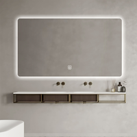 Miroir de Bain à Mémoire Intelligent Tactile Anti-buée à Dimmable Miroir Mural Magique LED Éclairage Salle de Bain avec Bluetooth