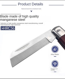 Couteau électrique en acier spécial, manche en bois ancien, isolé, pour dénuder les fils, dénuder les câbles, tirer les fils, couteau OEM Hengwei - Product Image 6