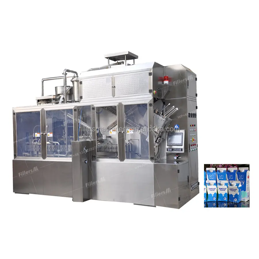 रस तरल भरने मशीन स्वचालित कार्टन बॉक्स एस्सेप्टिक दूध पैकिंग मशीन