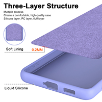 Coque de protection en silicone liquide souple de couleur unie avec doublure en microfibre pour Redmi Note 13 Pro Plus 5G K70