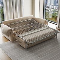 Modern Minimalist Metal İskelet Çerçeveli Çekyat, Sadece Bir Çevirmeyle Kanepeden Yatağa Dönüşüyor