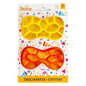 Set di 2 Stampini per Biscotti in Plastica a Forma di Maschera per Dolci di Carnevale e Decorazioni per Pasticceria - Product Image 1