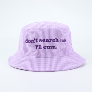 Chapeau seau en <span class=keywords><strong>velours</strong></span> côtelé personnalisé logo de broderie pour hommes femmes mode extérieure cordon <span class=keywords><strong>Bob</strong></span> chapeau - Product Image 2