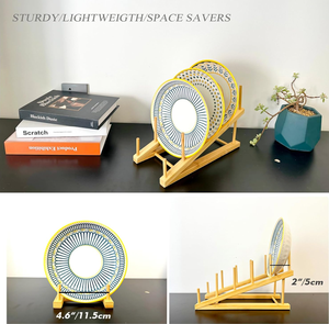 Égouttoir <span class=keywords><strong>à</strong></span> vaisselle moderne multi-niveaux en bambou écologique, support de rangement polyvalent en bois pour ustensiles - Product Image 4