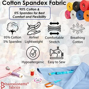 Tissu 95% Coton 5% Spandex Gris Anthracite Élastique Respirant Léger Largeur 152,4 cm Vendu au Mètre en Rouleau Pour la Couture - Product Image 3